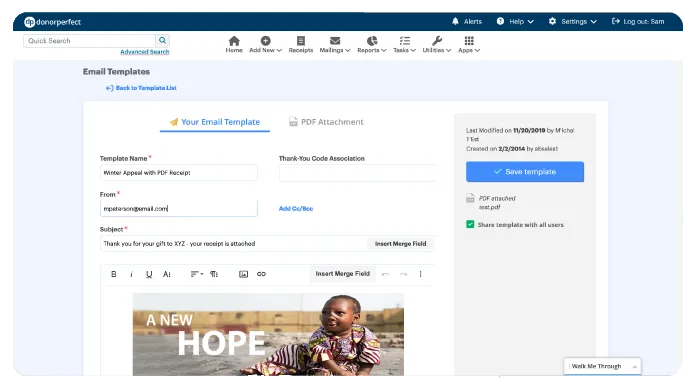 donorperfect screen grab