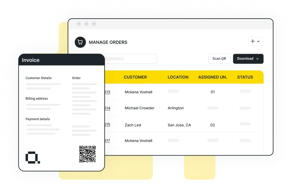 manage orders dashboard screen grab