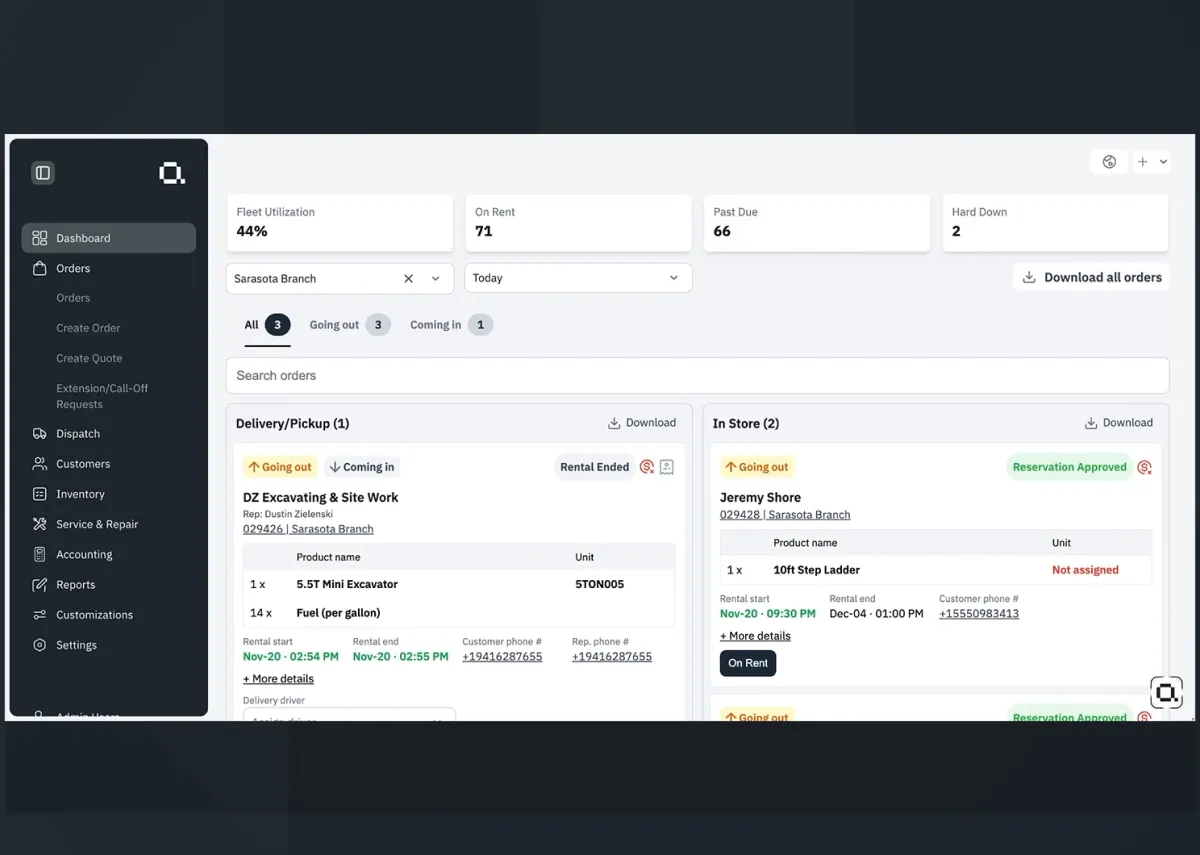 dashboard screen grab