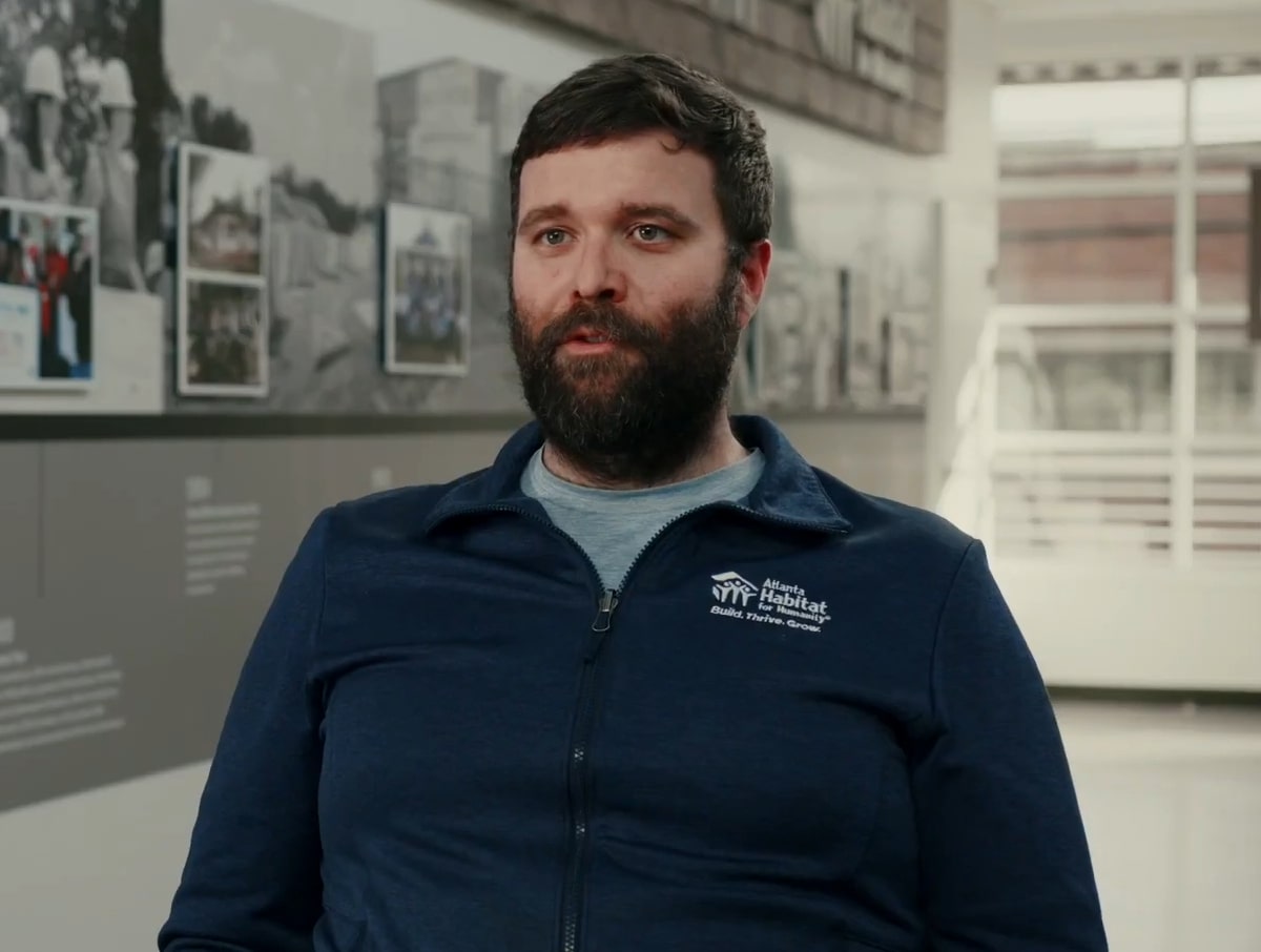 man being interviewed