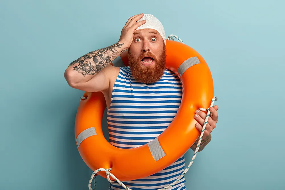 man in bathing costume