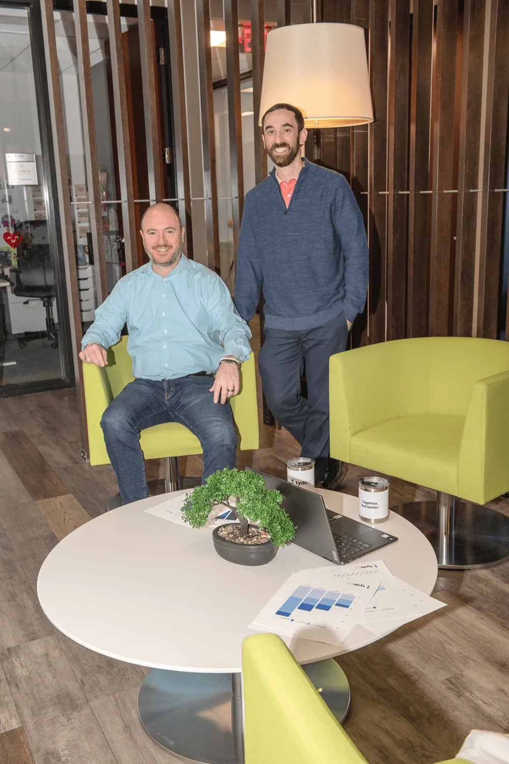 Tydeco staff posing for photograph working remotely